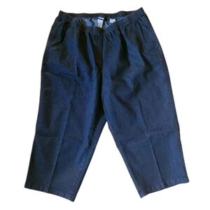 18W Alia Dark Wash Denim Capris Culottes